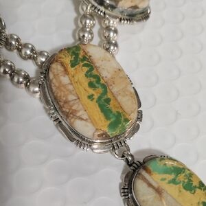 Sterling And Royston Ribbon Turquoise Gorgeous Navajo Signed TF